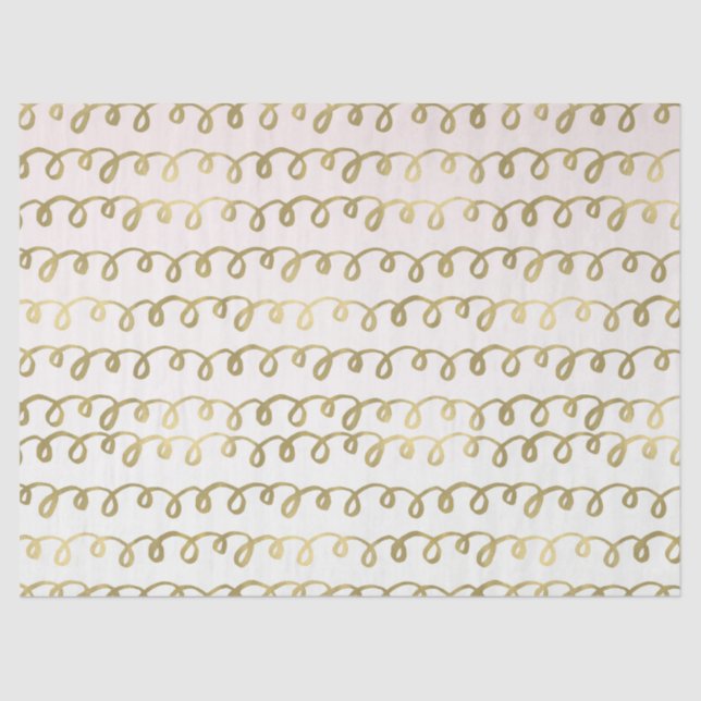 Papel De Seda Dourado Peach Squiggle (Frente )