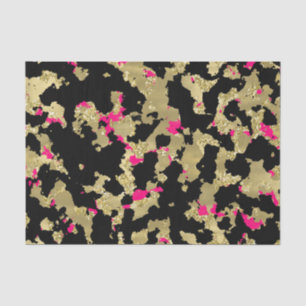Papel De Seda Dourado Preto Brilho Rosa Quente Abstrato Descasca