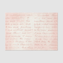 Papel De Seda Dourado Rosa e Rosa Bege Caligrafia Vintage