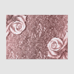 Papel De Seda Dourado Rosa Líquido Cromo Metálico Floral Glam Fe