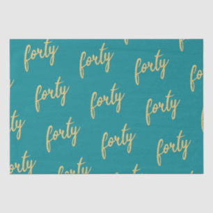 Papel De Seda Dourado Teal 40 Brilho Festa de aniversário "Quar