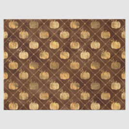 Papel De Seda Dourados Pumpkins e a Decoupage de outono Marrom