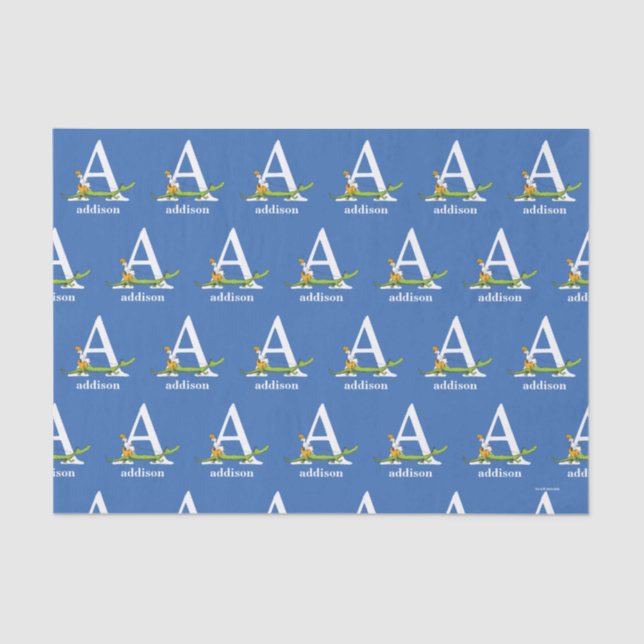 Papel De Seda Dr. Seuss ABC: Carta A - Branco | Adicione seu nom (Frente )