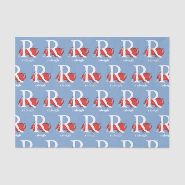 Papel De Seda Dr. Seuss ABC: Carta R - Branco | Adicione seu nom (Frente )