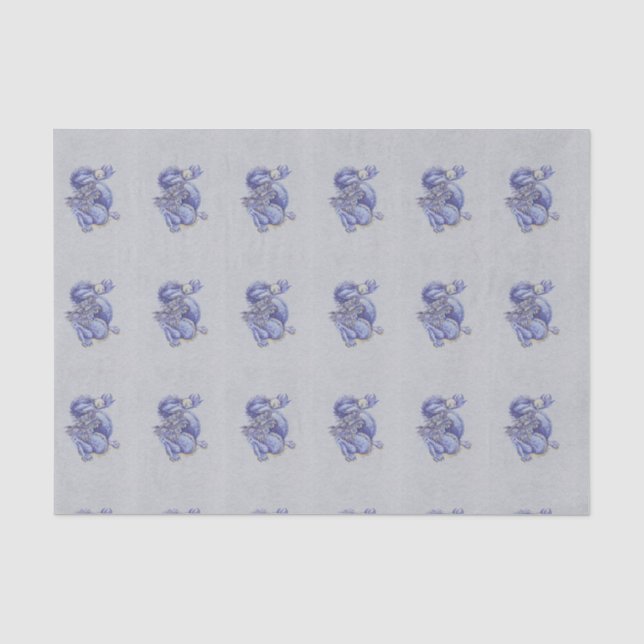 Papel De Seda Dragão Azul (Frente )