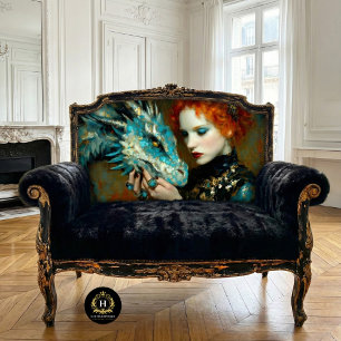 Papel De Seda Dragão Azul e Dourado Fantasia Decoupage