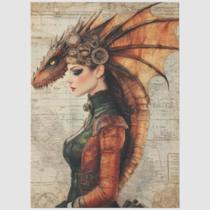 Papel De Seda Dragão da Fantasia Gótica em Ninfas Mítológicas