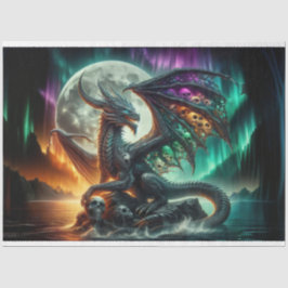 Papel De Seda Dragão do Caveira Arco-Íris