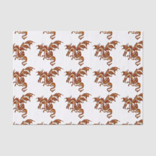 Papel De Seda Dragão Flamejante