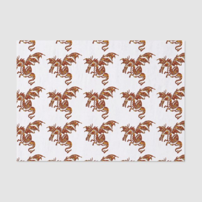 Papel De Seda Dragão Flaming (Frente )