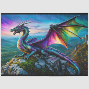 Papel De Seda Dragão Iridescente Guarda Sua Terra