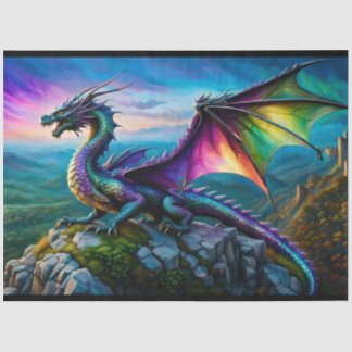 Papel De Seda Dragão Iridescente Guarda Sua Terra