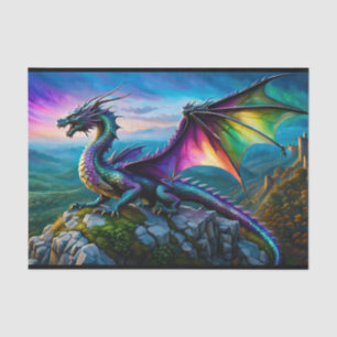 Papel De Seda Dragão Iridescente Guarda Sua Terra