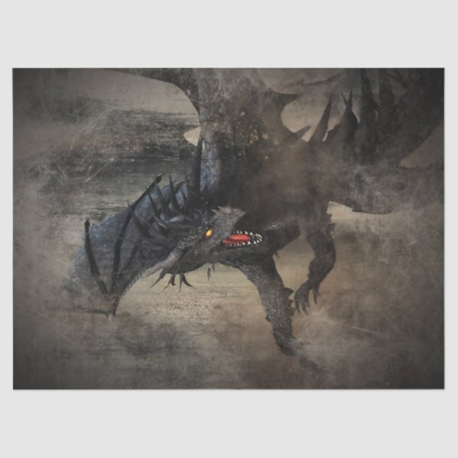 Papel De Seda Dragão Negro (Frente )