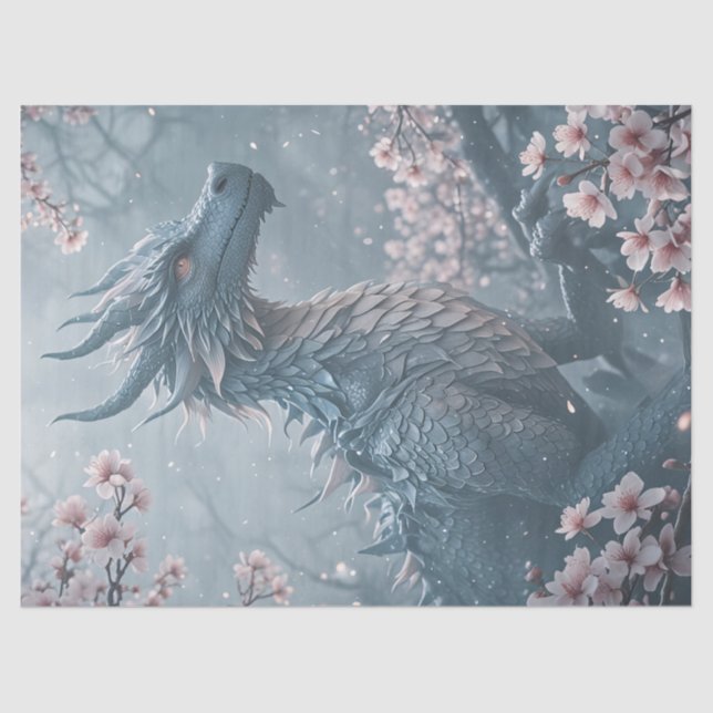 Papel De Seda Dragão no jardim (Frente )