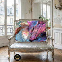 Papel De Seda Dragão Rosa Caprichoso & Princesa Elfa Decoupage