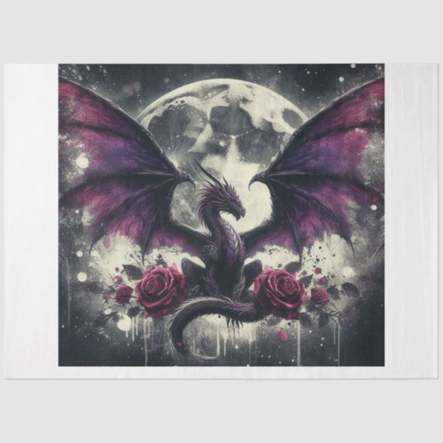 Papel De Seda Dragão Roxo (Frente )