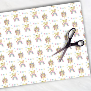 Papel De Seda Dragon Cute Castle Magia medieval Engraçado