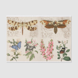 Papel De Seda Dragonfly Butterfly Flores-mama