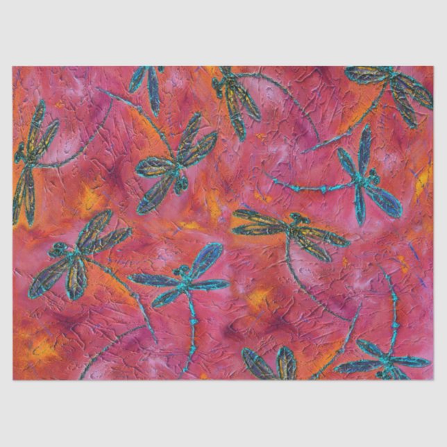 Papel De Seda Dragonfly Dance Hot Fuchsia (Frente )