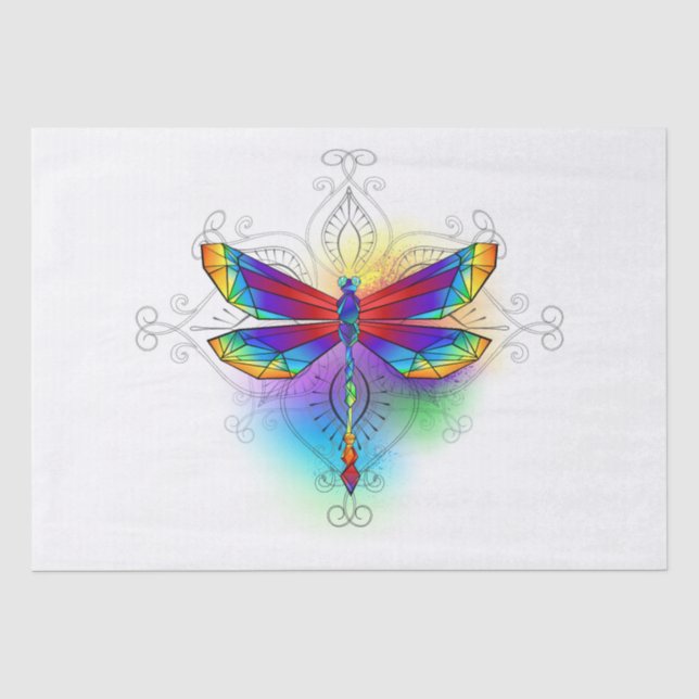 Papel De Seda Dragonfly Poligonal (Frente )