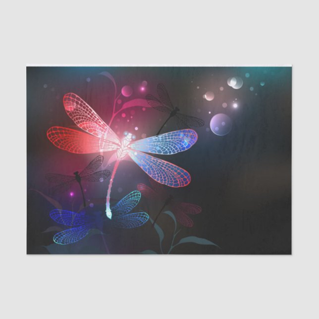 Papel De Seda Dragonfly vermelha (Frente )