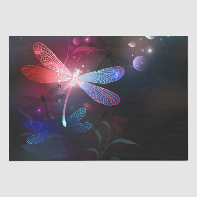 Papel De Seda Dragonfly vermelha (Frente )