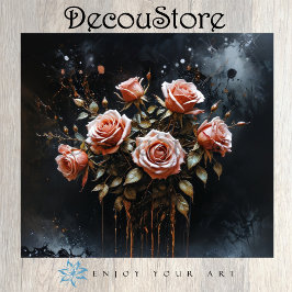 Papel De Seda Dramatic Roses in Bloom Decoupage