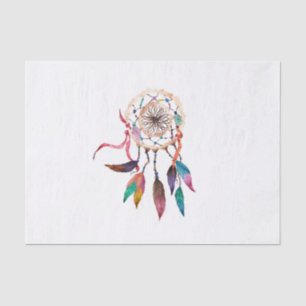 Papel De Seda Dreamcatcher boémio na pintura vibrante da