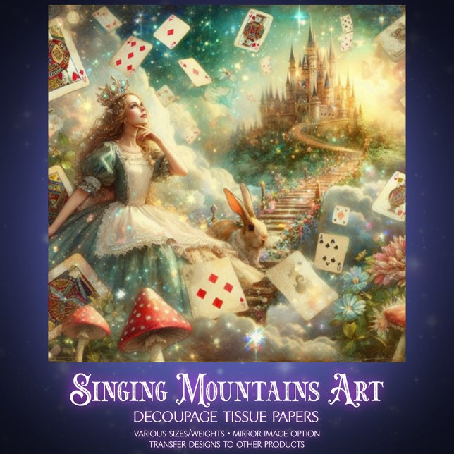 Papel De Seda Dreamy Alice In Wonderland Castle Decoupage (Criador carregado)