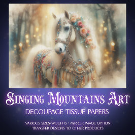 Papel De Seda Dreamy Decorated Fairytale Horse Decoupage