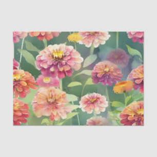 Papel De Seda Dreamy Zinnia Flowers