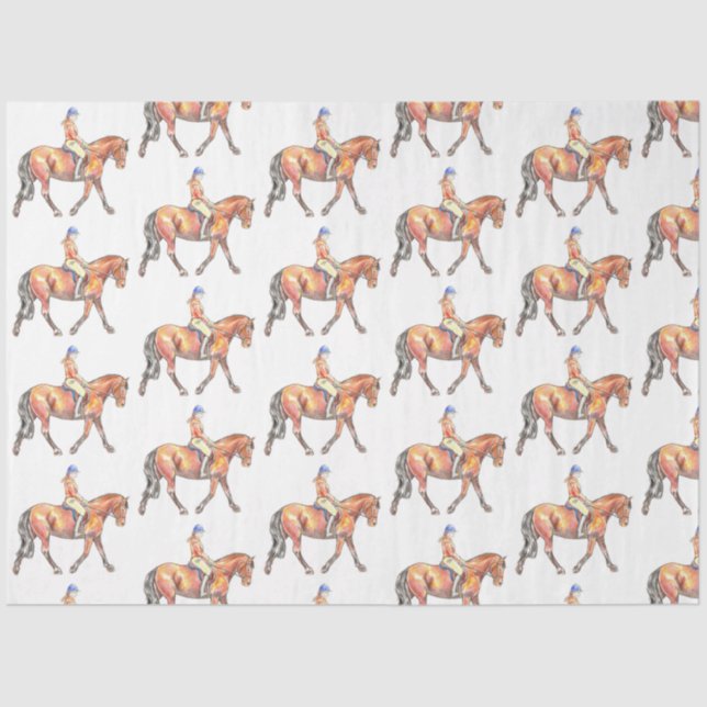 Papel De Seda Dressage de Trote do Cavalo de Baía (Frente )