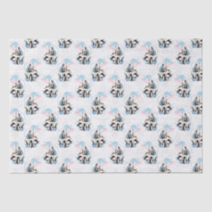 Papel De Seda Dusty Blue e Alice Rosa no Chá de fraldas Maravilh
