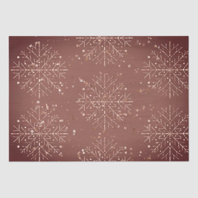 Papel De Seda Dusty Red Snowflakes Livro de Natal (Frente )