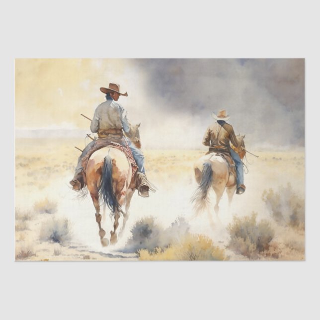 Papel De Seda Dusty Western Watercolor "Prairie Storm" (Frente )
