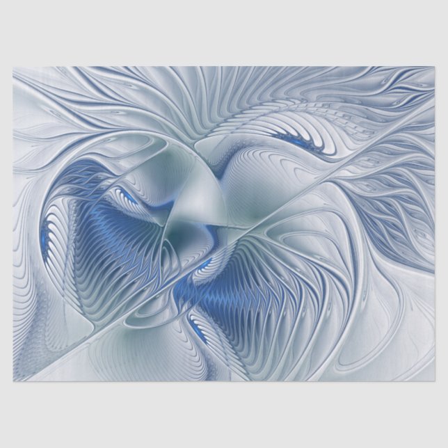 Papel De Seda Dynamics Fantasy Abstrato Blue Tones Arte Fractal (Frente )