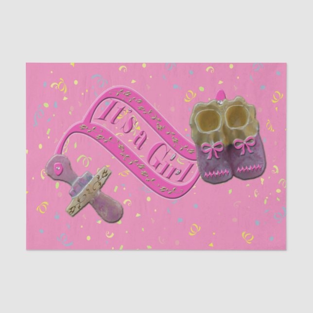 Papel De Seda É calçados de um Pacifier da menina (Frente )