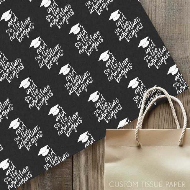 Papel De Seda E Então A Aventura Começa - Graduação (Graduation Tissue Paper - And So The Adventure Begins)