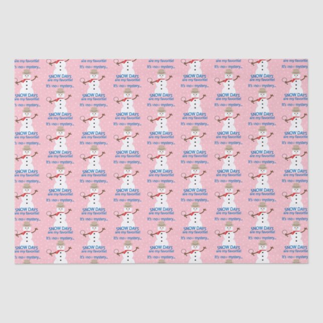 Papel De Seda É O Mistério Detetive Snowman Pink (Frente )