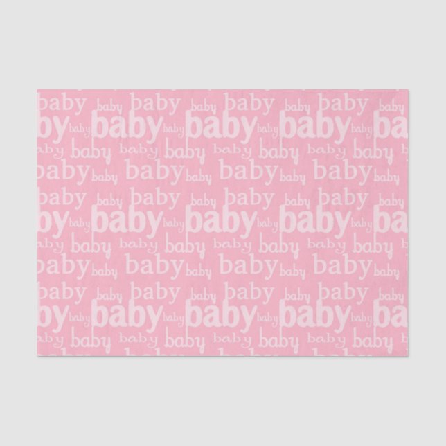 Papel De Seda É uma Festa de Chá de Bebê Rosa Menina (Frente )