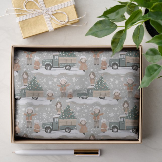 Papel De Seda Earth Tones Christmas Pattern#2 ID1009 (Presente)