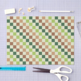 Papel De Seda Earthy rainbow diagonal checkerboard pattern