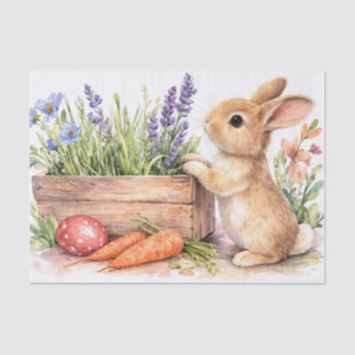Papel De Seda Easter Bunny Watercolor Tissue Paper Design