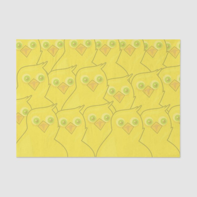 Papel De Seda Easter Chickens Bright Yellow Cartoon Pattern (Frente )