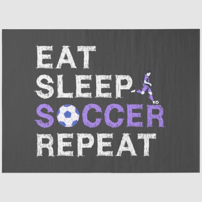 Papel De Seda Eat+Sleep+soccer+Repeat (Frente )