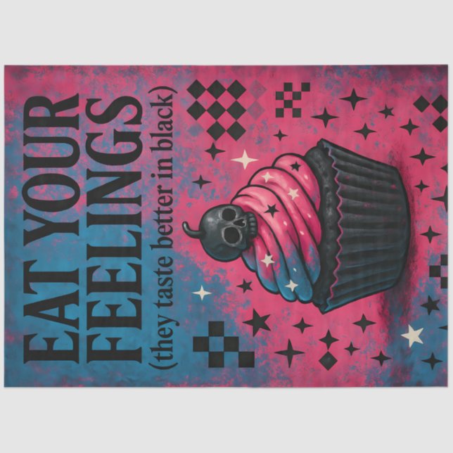 Papel De Seda  Eat Your Feelings – Alt Cupcake Decoupage - 1 (Frente )
