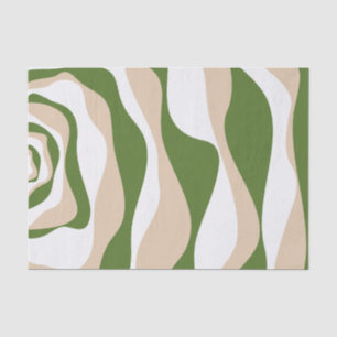 Papel De Seda Ebb and Flow 4 - Branco, Areia e Verde Palma