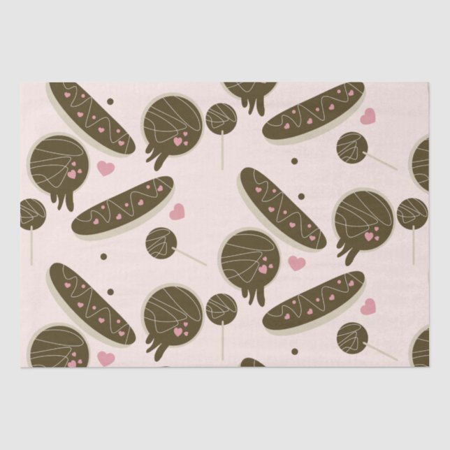Papel De Seda Eclair Donuts Cake Pops Doce (Frente )