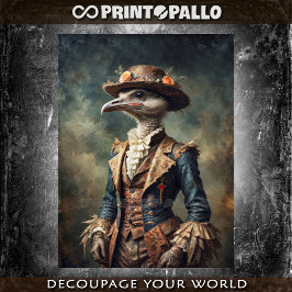 Papel De Seda Eclectic Victorian Milady Ostrich com chapéu de fl